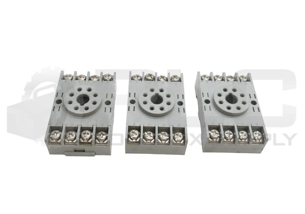 LOT OF 3 NEW DAYTON 5X852E RELAY BASE SOCKET 10A 300VAC 93220C-E