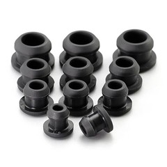 Black 2.5-60.6mm Silicone Rubber Snap-On Hole Plug Blanking Seal Bung Pipe Tube