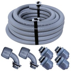 Sealproof 3/4-Inch Non-metallic Liquid-Tight Conduit and Connector Kit, 25 Fo…