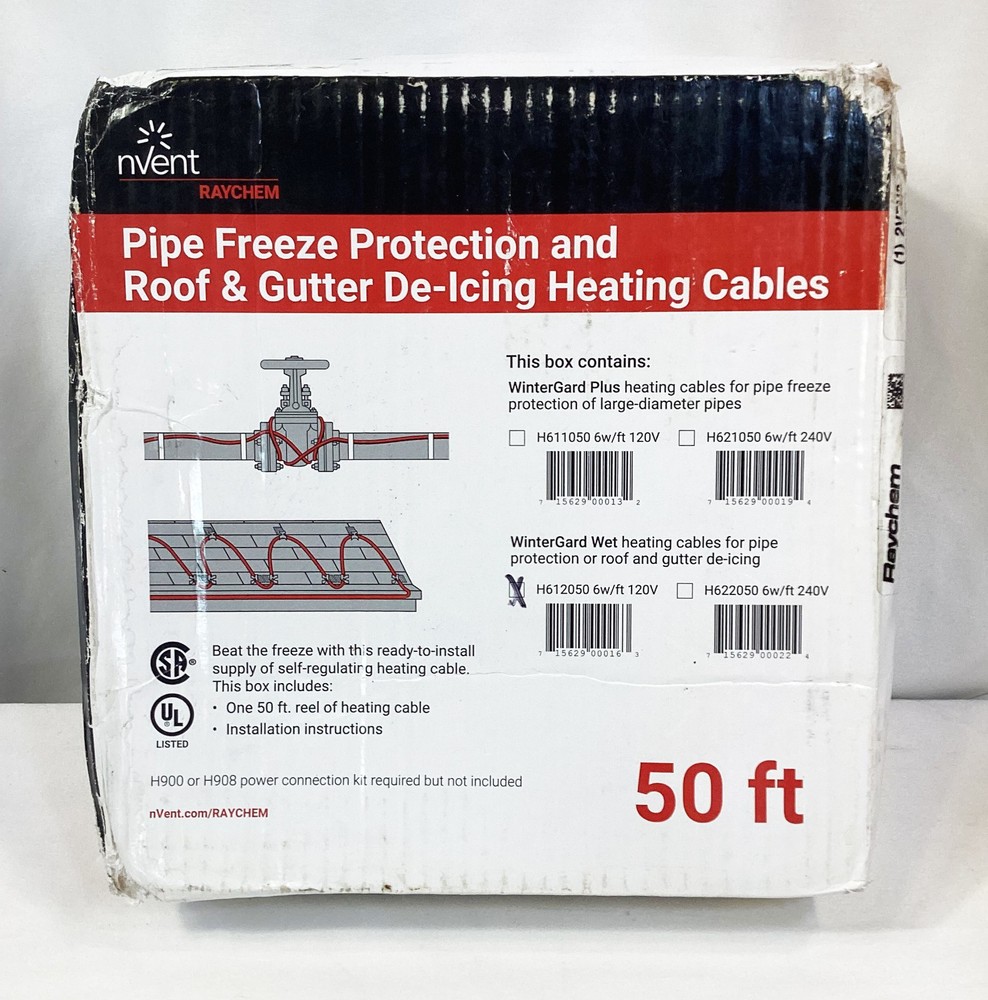 Raychem nVent H612050 WinterGard Wet Plus Heat Cable 50FT 6W 120V New in Box