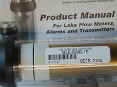 NEW LAKE MONITORS B3B-6WB-15 VARIABLE AREA FLOW METER