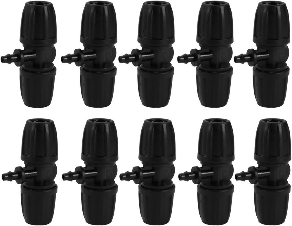10Pcs 3/8” to 1/4” Tee Barb 3-Way Drip Irrigation Watering Tubing Connecting C