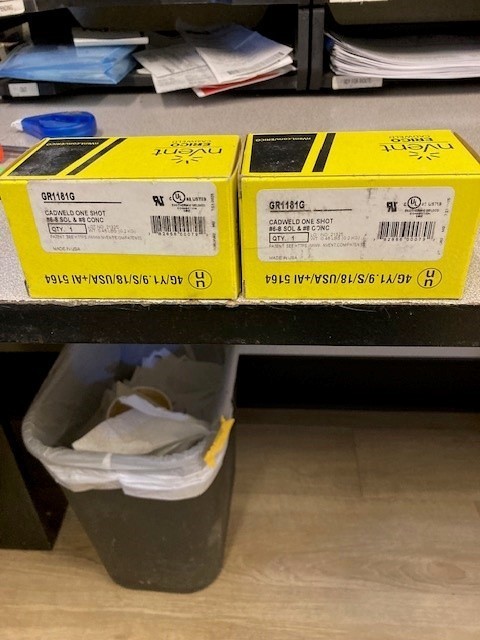 CADWELD GR1181G ONE SHOT CABLE TO GROUND WIRE #6-#8 SOLID (Lot of 2)