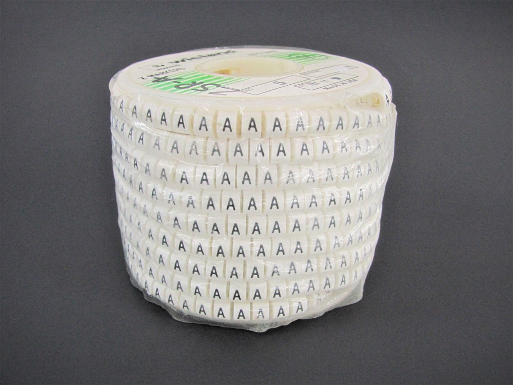(1000x) Wieland Size 5, Letter A Slip On Wire Marker, .160″ to .215″ OD, Z Type