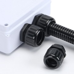 IP68 Waterproof Nylon Corrugated Sleeve Tubing Compression Junction AD10-AD54.5