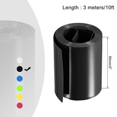 Battery Wrap 50mm 2″ Flat 10ft PVC Heat Shrink Tube Wraps Black