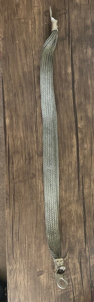 Flexible Braided Tin-Plated Copper Busbar Connector 1/4x 1 x 24”, End Holes 1/2”