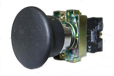 SUNS PBM22-MP-B-P5 22mm Pushbutton Metal 40mm Mushroom Head Momentary Black 1NO