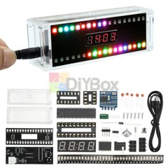 DIY Digital Clock Kit Voice Control Music Spectrum Display LED DIY Soldering Kit