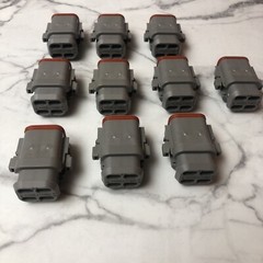 10x DT06-08SA-E008 Deutsch DT 8-Pin Plug Connector Kit Gray A-Key Shrink Boot