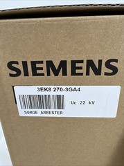 Siemens 3EK8 270-3GA4 Medium-Voltage Surge Arrester, 27 kV, HTV Silicone Housing