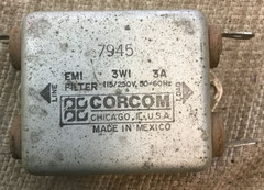 Corcom 7945 EMI Noise Filter 115/250V 50/60Hz , (b125)