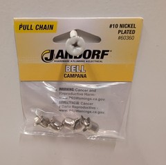 Jandorf 60360 Beaded Lamp Chain Bells #10 Nickel Plated 5 Pack New