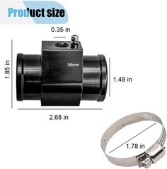 3PCS Auto Water Temp Joint Pipe, Sensor Gauge Radiator Hose Adapter Size: 38MM