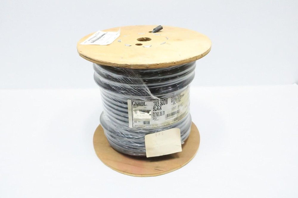 Carol 02762.35.01 Black Water Resistant Cable 17/3 S00w 250ft