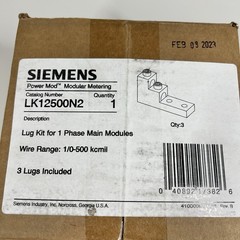 Siemens Power Mod Lug Kit for 1 Phase Main Modules Wire Range: 1/0-500 kcmil NEW
