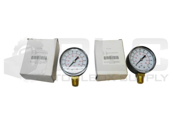 LOT OF 2 NEW GRAINGER 4FLT9 PRESSURE GAUGE 2″ 0-60PSI