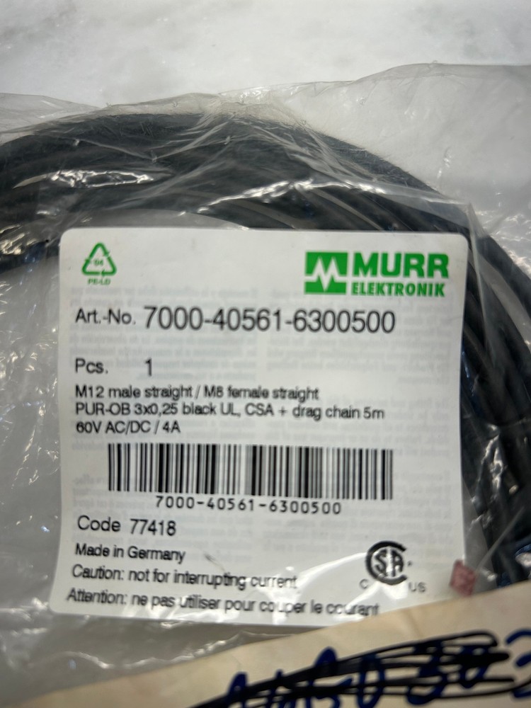 Murr Elektronik Art. No. 7000-40561-6300500 Connection Cable, New in Packaging