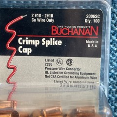 Vintage Buchanan Copper Crimp Splice Caps 2006SC (open Pack) Qty 60 Pcs