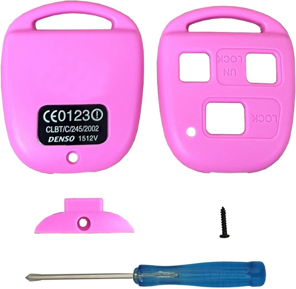 Replacement Keyless Entry Remote Key Fob Case with 3 Buttons for Color: 1 Pink