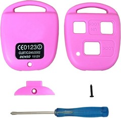 Replacement Keyless Entry Remote Key Fob Case with 3 Buttons for Color: 1 Pink