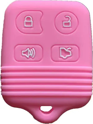 Silicone Protective Cover for Keyless Entry Remote Key Fob Replacement (Pink)