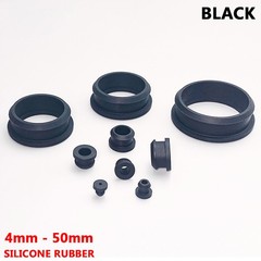 4mm-50mm Black Silicone Rubber Snap-in Wiring Grommets Open Blind Plugs Bushing