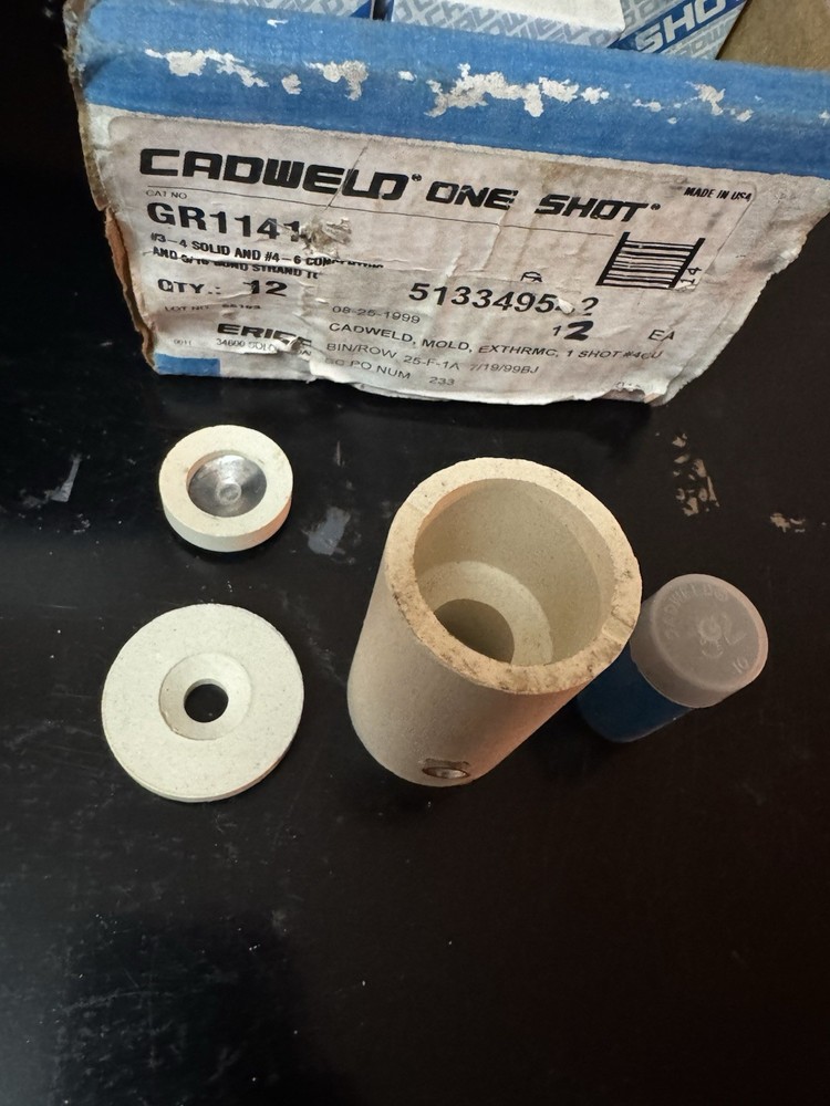 ERICO CADWELD One Shot GR1141L Exothermic Weld Mold (compact) #3-4 & Solid #4-8