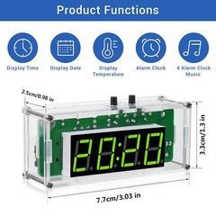 4-Digit Digital Alarm Clock DIY Kits Soldering Practice for Students Electronic