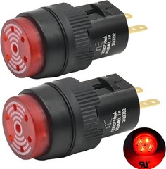 16MM Buzzer Red Indicator Light Lamp 12V DC LED 0.63 Round Cap Alarm Signal