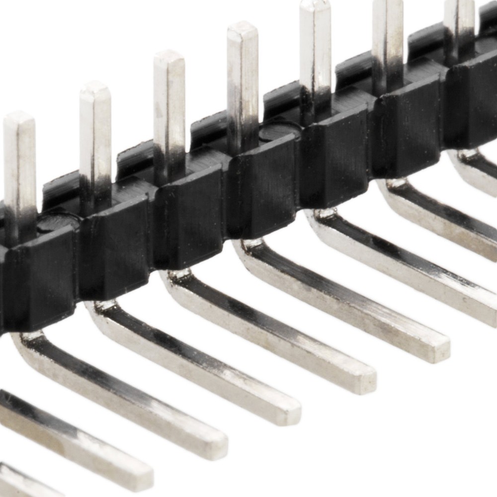 [10x] 1×40 Pin 2.54mm Right Angle Single Row Male Pin Header Connector – 90 deg
