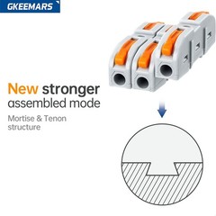 GKEEMARS 20 Pcs Wire Connector, 1 Conductor Compact Splicing Orange