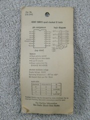 (4) ARCHER 276-2442 4000 SERIES CMOS IC QUAD LATCH 4042
