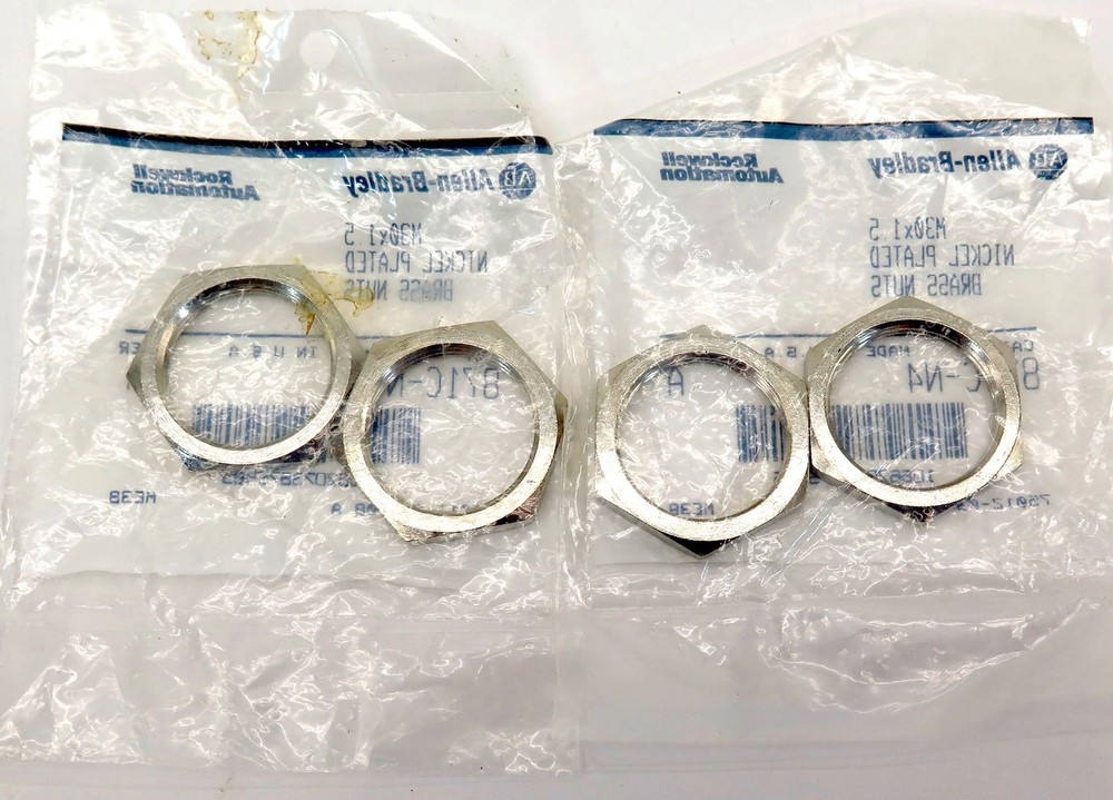 Allen-Bradley 871C-N4 Brass Nuts Nickel Plated (4 Nuts)