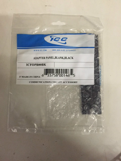 ICC Adapter Panel- Blank- Black ICFOPB00BK (NEW)