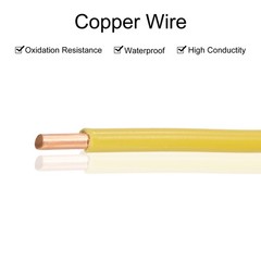 200 Feet Electrical Wire Insulated Solid Copper 12AWG Hook Up Wire Cable, Yellow