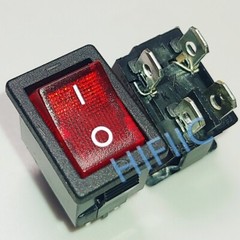 4 Pins 2 Positions 6A 250VAC T105/55 Red Lamp R19 Rocker Switch