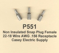 50 Non Insulated Snap Plug Bullet Terminal 22-18 Wire Gauge 25 Male & 25 Female
