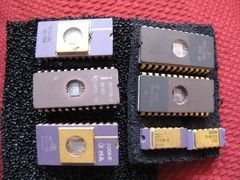 vintage INTEL Gold Cap Lot Microprocessor EPROM Chips
