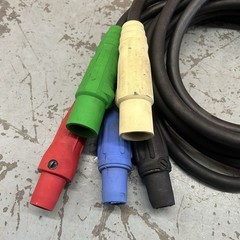 Cam Lock 2/0 Bare End Tail To Male Hubbell 600V 5ft Power Generator Cable MMFFF