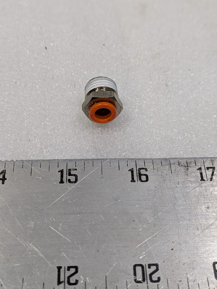 SMC FITTING,UNION 3/8IN STRAIGHT 1/4T X 1/4 MNPT PISCO 1077-10 QUICK .. LOT OF 7