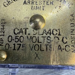 General Electric Arrester Unit 9LA4C1 USA 0-50v DC 0-175v AC w/ Adapter Untested