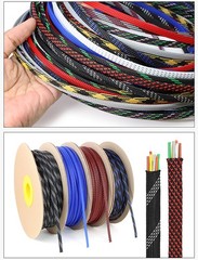 PET Expandable Braided Cable Tidy Sleeving Wire Harness Flexible Various Colours