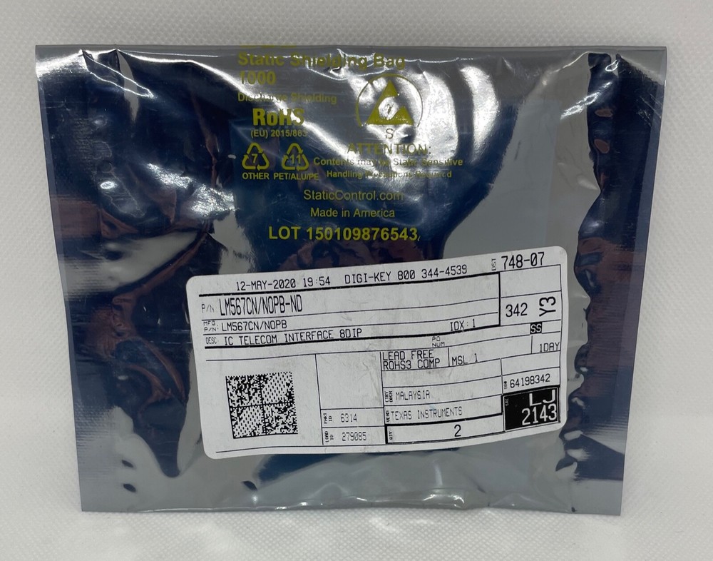 DIGI-KEY LM567CN/NOPB IC TELECOM INTERFACE 8DIP FOR TEXAS INSTRUMENTS 2 PCS NEW