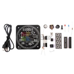 DS1302 DIY Rotating Digital LED Display Module Alarm Electronic Clock Kit Board