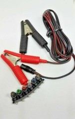 12V 15A 6-FT Color Coded Battery Clips to Two Pin DC Socket 6-Plug Adapters