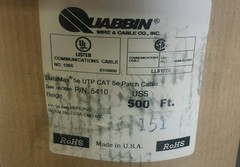 500FT Spool Quabbin 5410 CAT 5E Beige Patch Cable 4Pr 24Awg HDPE/PVC LCom SP5875