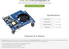 Waveshare Power over Ethernet HAT (D) for Raspberry Pi 3B+/4B 802.3af compliant