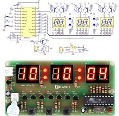6-Digit DIY Digital Electronic Clock Kit Alarm Clock Kit for Soldering Practice