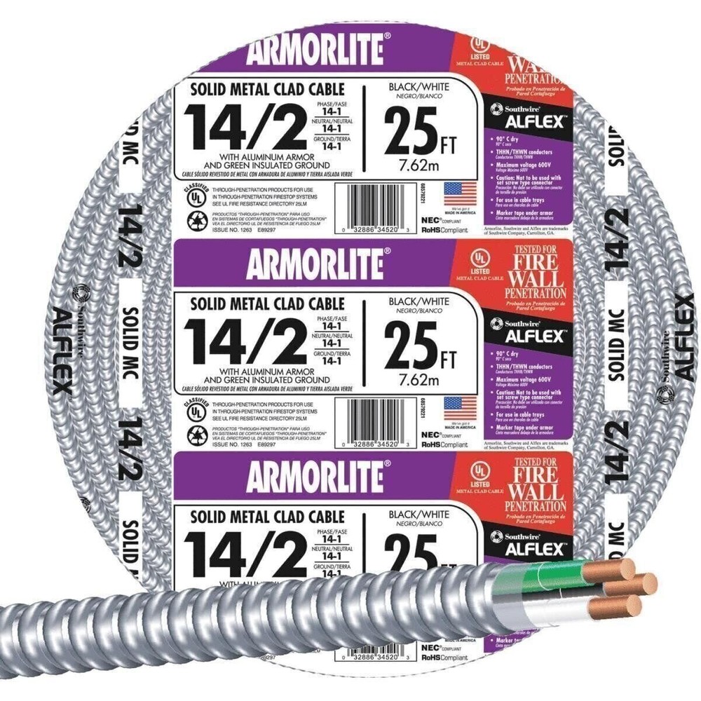 Southwire 25′ 14/2 Mc Alum Cable